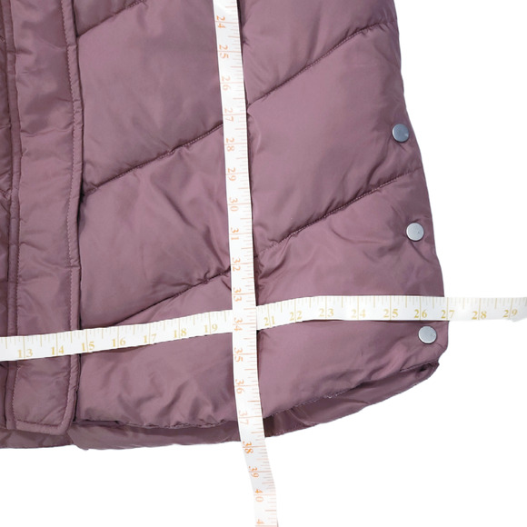 NWT Andrew Marc Adler Bib Cozy Winter Puffer Long Coat Sz. L [12-14] Rose Taupe - Picture 14 of 15